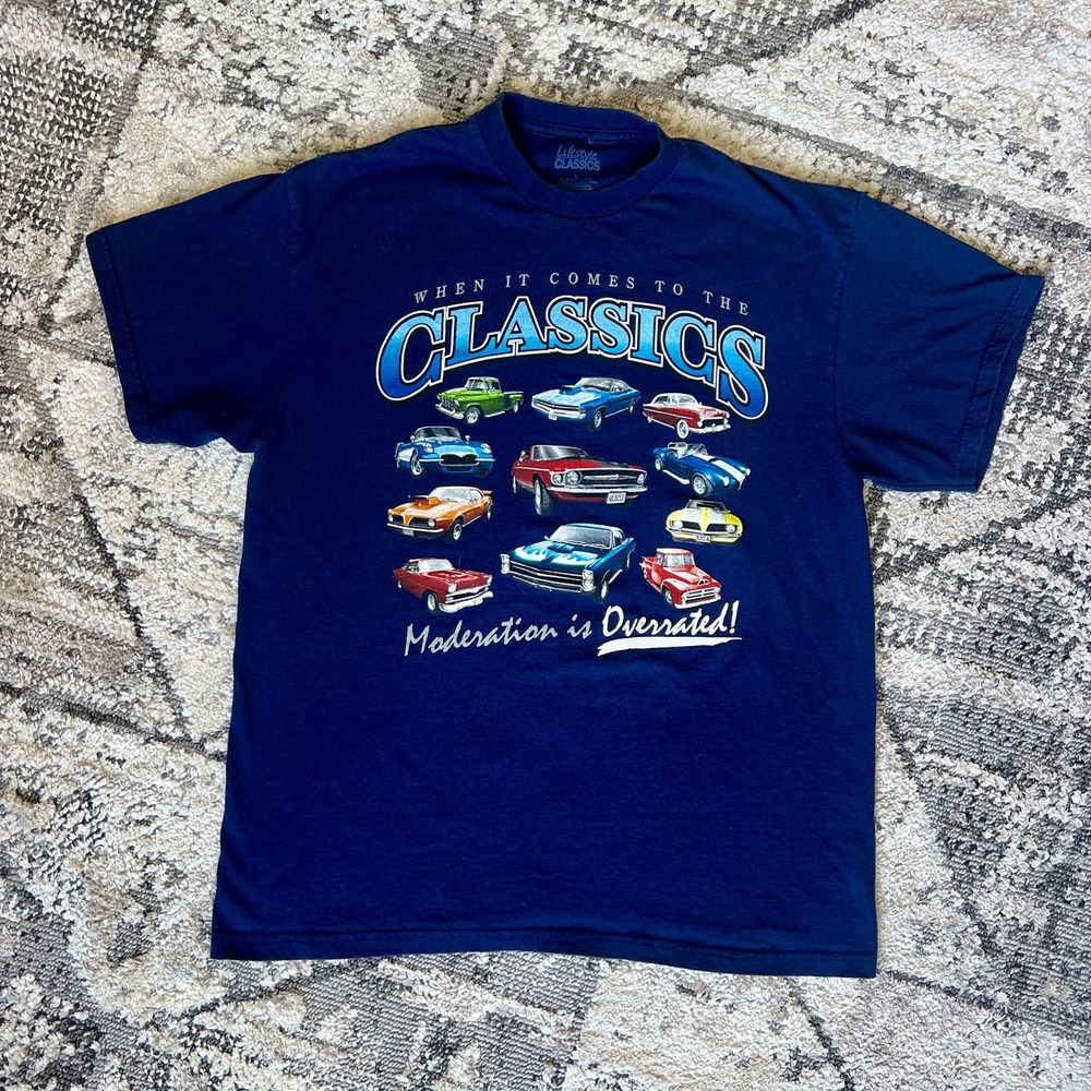 Men’s Graphic  T-shirt Classics Cars Size Large